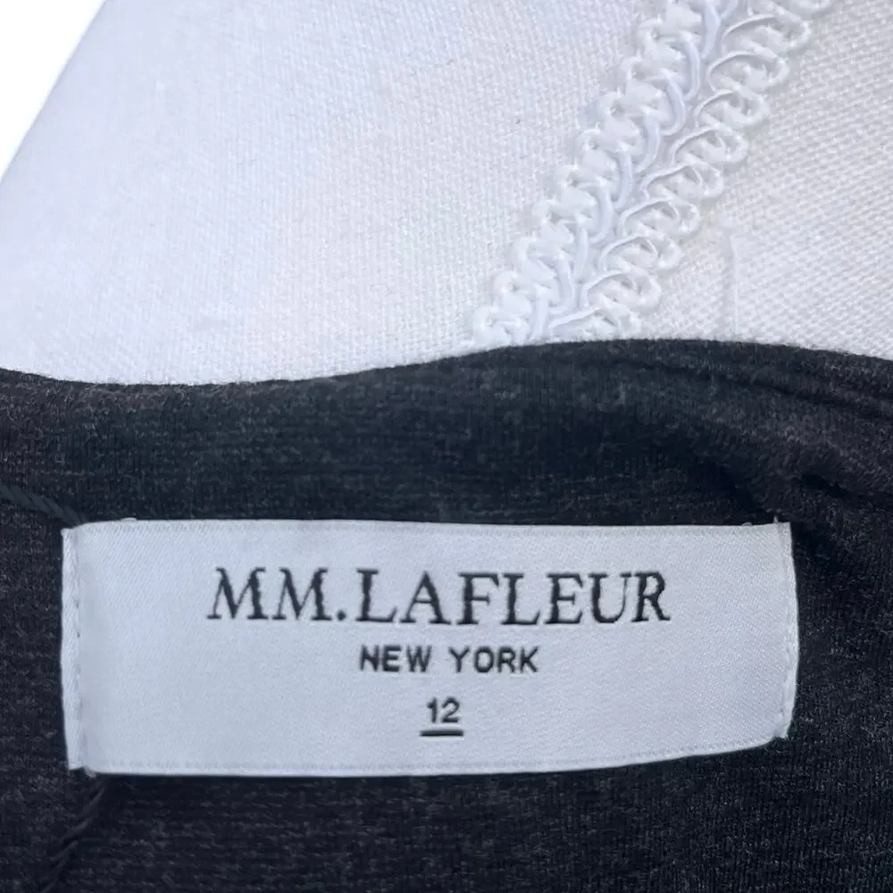 MM LaFleur Womens 12 Lydia Twist Strap Ponte Sleeveless‎ Sheath Dress Gray